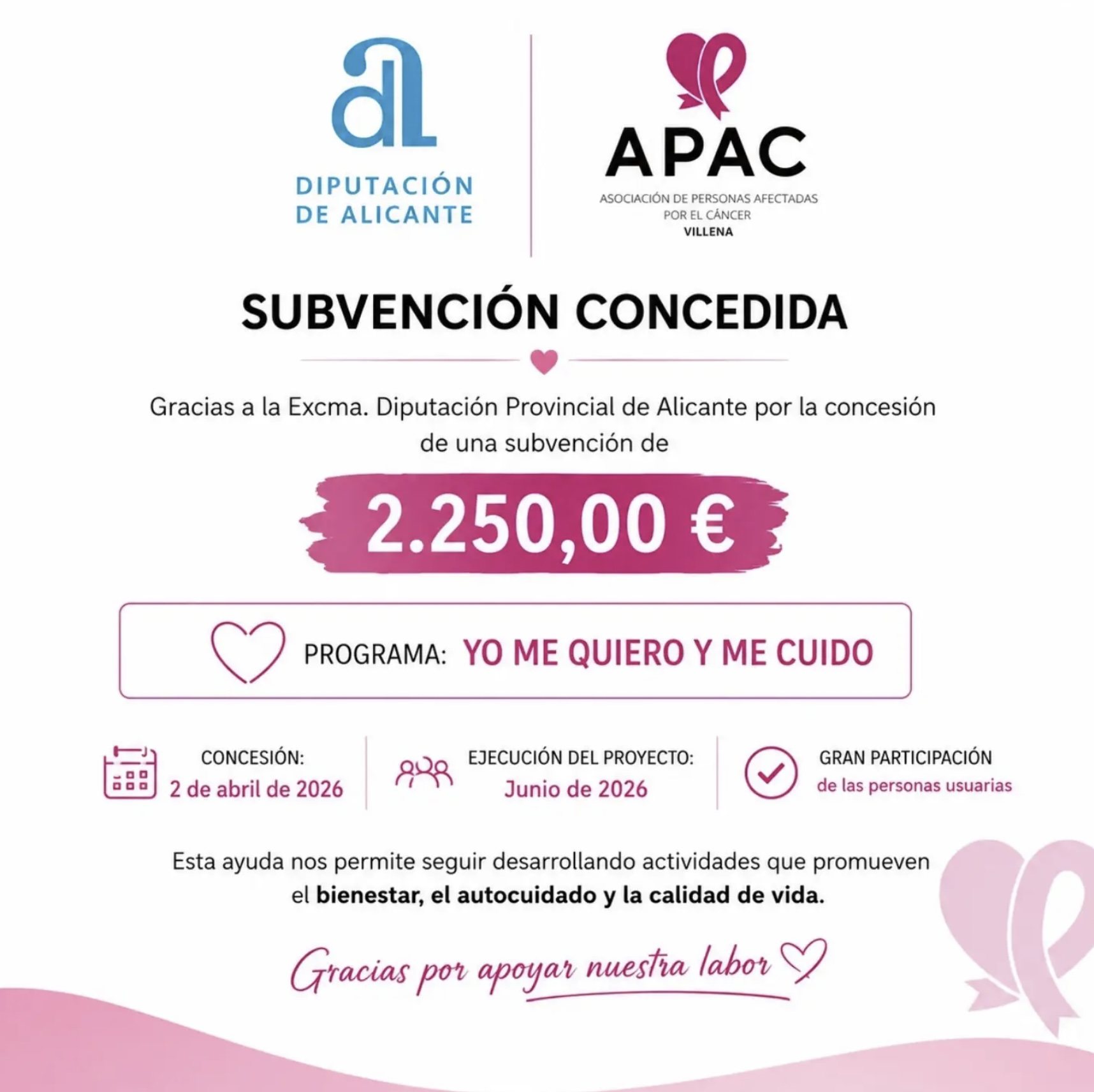 Subvención Diputación de Alicante